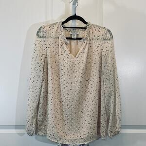 Rachel Zoe Floral Blouse - Women Size M - Cream and Black
